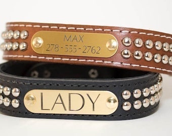 Engraved Leather Dog Collar, Personalized Dog Collar, Leather Collar, Personalized Collar, Puppy Collar, Leather Collar