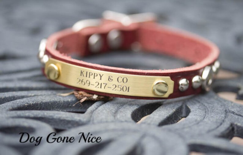 Personalized Leather Dog Collar Gun Dog Collar Small Leather Etsy