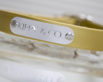 Personalized Biothane Dog Collar, Waterproof, Engraved Nameplate