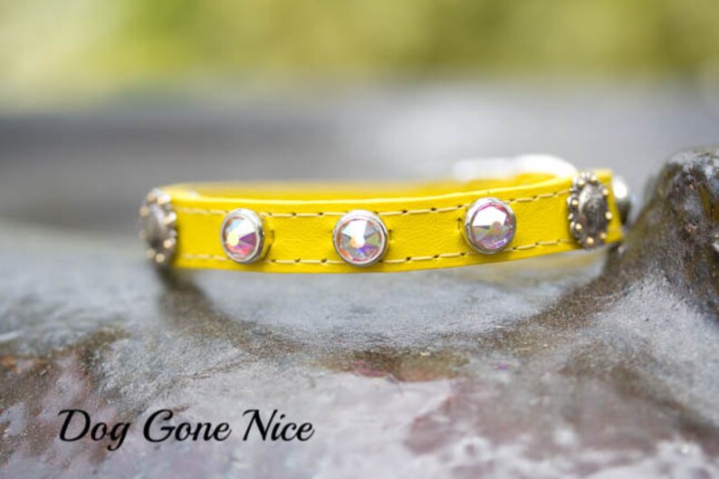 Small Personalized Leather Dog Collar Small Dog Collar Etsy