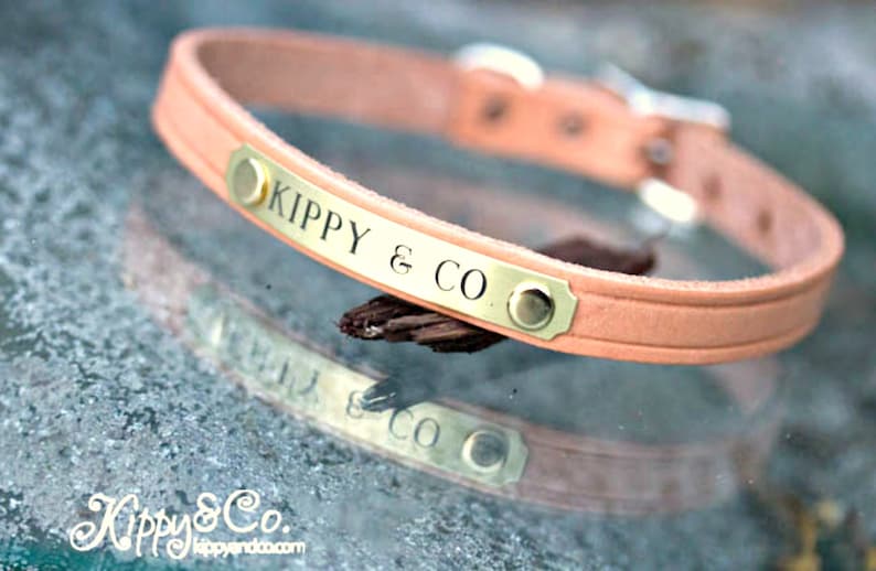 Leather Collar With Name Small Dog Collar Leather Collar Etsy
