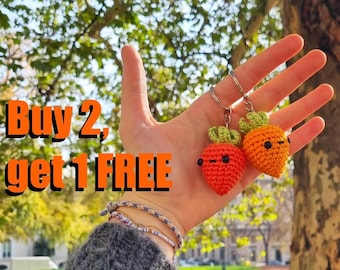 Crochet carrot keychain