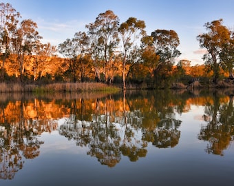 Sunset on the Murray River - Sunset - Nature Photography - Fine Art Landscape - Digital Print - Digital Download - Wall Art - Home Decor