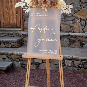 Cartello di benvenuto per matrimonio in acrilico smerigliato, cartello di benvenuto in acrilico, segnaletica per matrimoni, cartello per matrimonio in acrilico, cartello di benvenuto 3D, cartello per matrimonio personalizzato