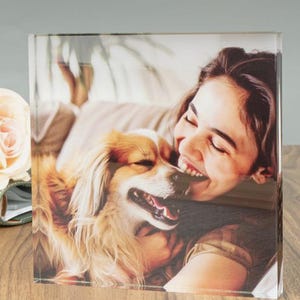 Personalized Photo Block, Acrylic Glass Photo Block, Custom Acrylic Block Photo, Crystal Wedding gift, Birthday, Father&#39;s Day Gift, Valentin