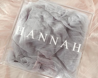 Custom Acrylic Box, Bridesmaid Box, Personalized Bridesmaid Proposal Acrylic, Acrylic Box with Lid