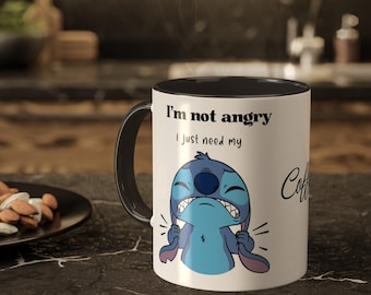 Stitch Coffee Mug: Personalized Ceramic Mug, 11oz