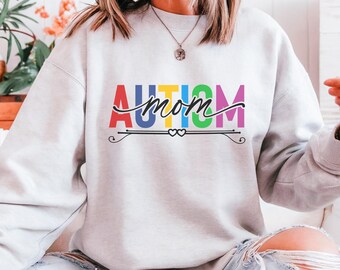 Heart Autism Mom Sweatshirt Autism Mom Sweater Womens Autism Crewneck Autism Mom Gift Autism Mom Hero Tee Awareness autism Sweatshirt