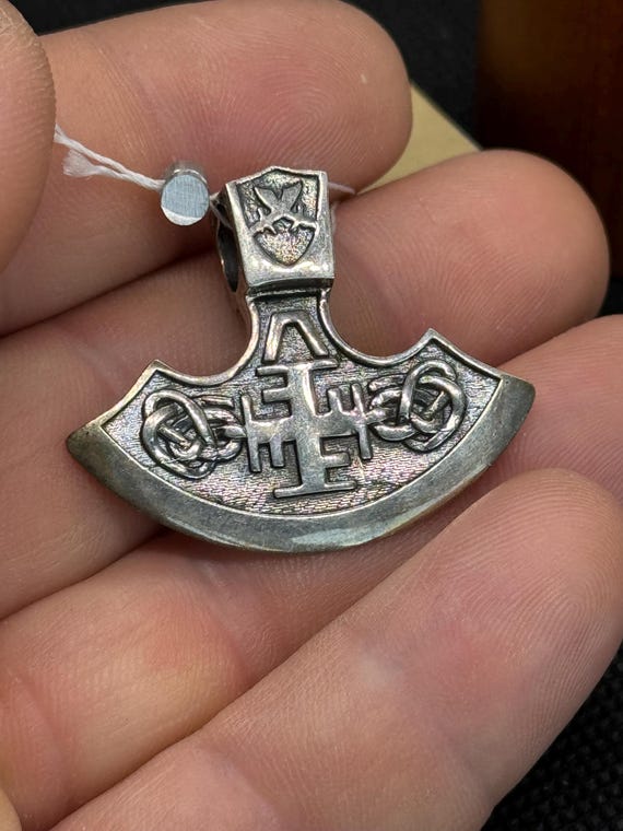 Perun Axe Necklace, 925 Silver View 3