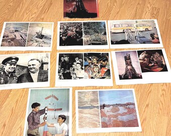 Vintage posters with cosmonauts USSR 1988, Gagarin