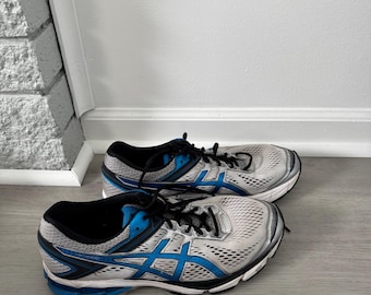 Nice Asics Mens GT 1000 4 T5A2N Silver Blue Running Sneakers Shoes Size 11.5