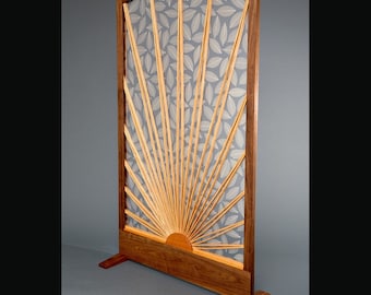 Sun and Leaf Room Divider Screen