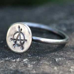 Anarchie Ring Anarchie Symbol Ring Punk-Ring Punk-Schmuck Sterling Silber Ring Silber Punk-Rock-Ring Anarchist Ring Silber Stapelring