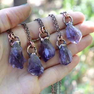 Raw Amethyst Necklace Amethyst Pendant Raw Crystal Necklace Necklace Sobriety Jewelry Recovery Jewelry