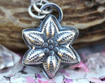 Sterling Silver Flower Necklace Silver Flower Necklace Silver Pendant Necklace Star Necklace Star Jewelry Silver Star Pendant Silver Flower
