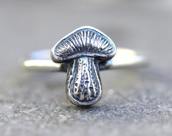 Silver Mushroom Ring Mushroom Jewelry Sterling Silver Forest Silver Mushroom Ring Mushroom Jewelry Sterling Silver Forest