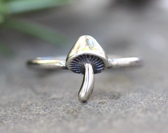 Mushroom Ring Mushroom Jewelry Sterling Silver Forest Ring Fairy Ring Nature Ring Woodland Ring