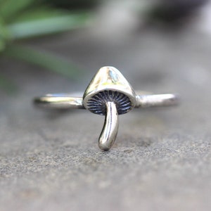 Mushroom Ring Mushroom Jewelry Sterling Silver Forest Ring Fairy Ring Nature Ring Woodland Ring