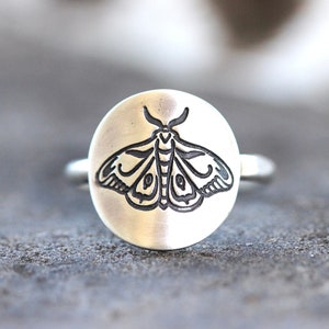 Moth Ring Silver Butterfly Ring Sterling Silver Nature Ring Forest Ring Bug Ring Insect Ring Witch Ring