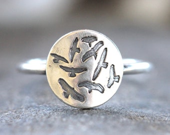 Hawk Ring Bird Ring Eagle Ring Sterling Silver Hawk Ring Bird Silhouette Ring Falcon Ring Silver Thunderbird Ring Eagle Jewelry Nature Ring