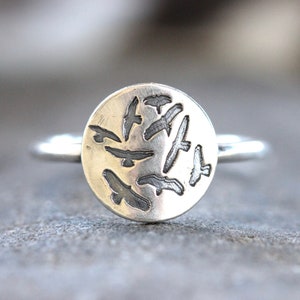 Hawk Ring Bird Ring Eagle Ring Sterling Silver Hawk Ring Bird Silhouette Ring Falcon Ring Silver Thunderbird Ring Eagle Jewelry Natuurring