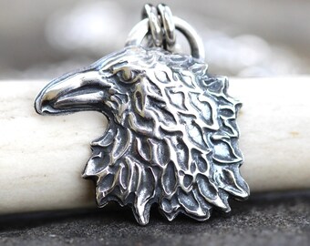 Raven Necklace Sterling Silver Crow Necklace Raven Pendant Necklace Raven Jewelry Witch Jewelry Witch Necklace Bird Necklace