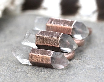 Raw Crystal Ring Raw Stone  Ring Quartz Crystal Ring Electroformed Ring Raw Crystals and Stones Crystal Jewelry