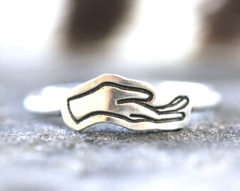Sterling Silver Hand Ring • Victorian Magic Hand Ring