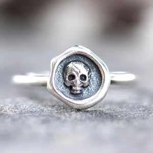 Silver Skull Ring Halloween Ring Silver Skull Stacking Ring Tiny Skull Ring Witch Ring Witch Jewelry Skull Jewelry Skull Rings for Women