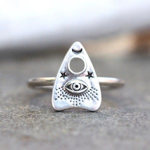 Planchette Ring Sterling Silver Witch Ring Celestial Ring Evil Eye Ring Witch Jewelry Silver Witch Ring All Seeing Eye Ring