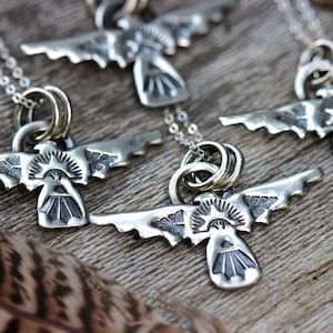 Vogel Halskette Silber Falke Halskette Sterling Silber Halskette Silber Thunderbird Halskette Natur-Schmuck Natur Halskette Silber Adler-Halskette Bild 2