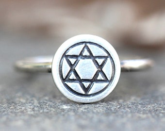 Star of David Ring Sterling Silver Magen David Ring Jewish Jewelry Jewish Star Ring Jewish Rings Jewish Ring Six Point Star Ring