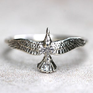 Sterling Silver Thunderbird Ring Hawk Ring Silver Eagle Ring Silver Stacking Ring
