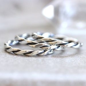 Silver Twist Ring Silver Twisted Ring Silver Stacking Rings Silver Stackable Rings Silver Twisted Rope