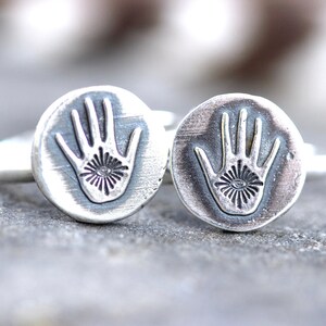 Sterling Silver Hand Ring Magic Hands Mystic Hands Evil Eye Ring Silver Witch Ring Witchy Rings Witch Jewelry All Seeing Eye Ring Magic Eye