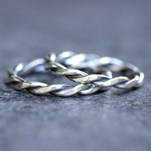 Sterling Silver Stacking Ring Twisted Ring Silver Ring Band Silver Stacking Rings Silver Stackable Rings Twist Ring Twisted Rope Ring