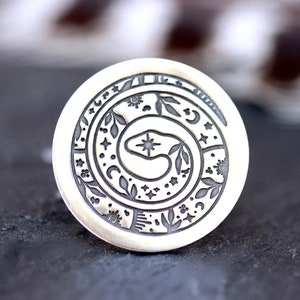 Sterling Silver Statement Ring Snake Ring Celestial Snake Ring Mystic Style Ring Serpent Ring Moon Witch Ring Witch Jewelry Rattlesnake Ring