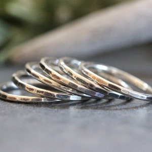 Simple Silver Ring Silver Stacking Rings Silver Rings Stackable Rings Hammered Ring One Ring image 1