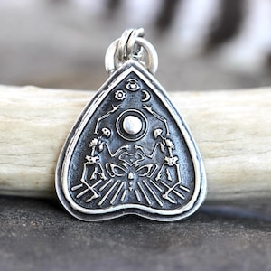 Sterling Silver Planchette Necklace Ouija Necklace Skeleton Necklace Evil Eye Celestial Pendant Witch Necklace Witch Jewelry Mystic Style