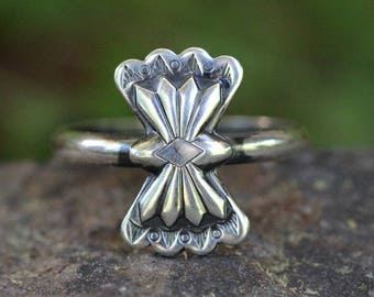 Silver Concho Ring Southwestern Ring Silver Stacking Ring Stacking Rings Sterling Silver Ring Silver Butterfly Concho Ring Silver Rings