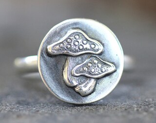 Anello Fungo YAFEINI In Argento Sterling 925 Con Turchese Simulato – Regolabile, Gioiello Simpatico E Originale, Regalo Per Donna