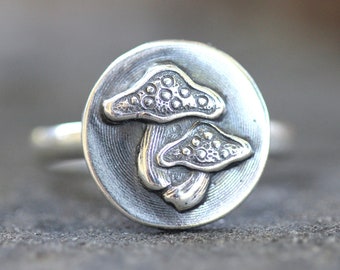 Anello Fungo YAFEINI In Argento Sterling 925 Con Turchese Simulato – Regolabile, Gioiello Simpatico E Originale, Regalo Per Donna