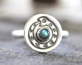 Snake Ring Ouroboros Ring Sterling Silver Labradorite Ring Silver Witch Ring Serpent Ring Witchy Ring Snake Eating Tail Ring Mystic Ring