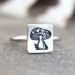 Mushroom Ring Mushroom Jewelry Sterling Silver Forest Ring Fairy Ring Nature Ring Woodland Ring