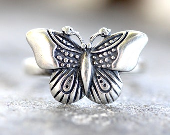 Butterfly Ring Sterling Silver Butterfly Ring Monarch Butterfly Ring Insect Ring Moth Ring Butterfly Jewelry Silver Statement Ring