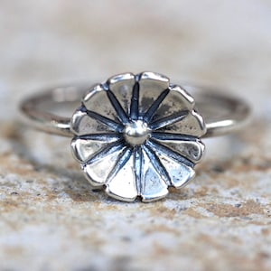 Sterling Silver Flower Ring Sterling Silver Ring Silver Stacking Rings Stacking Ring Silver Flower Stacking Ring Flower Ring Flower Rings