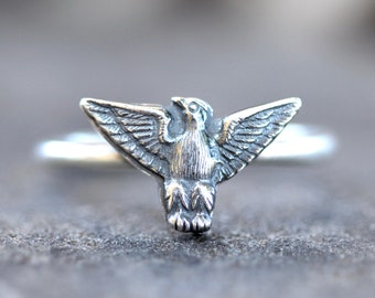 Adler Ring Vogel Ring Donnervogel Ring Falke Ring Silber Ring stapelbare Ring Wald Ring Natur Ring