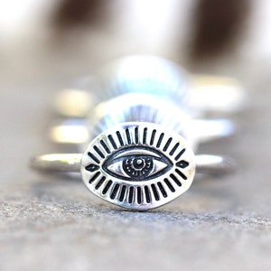 Evil Eye Ring Silver All Seeing Eye Ring Sterling Silver Eye Ring Witch Ring Evil Eye Jewelry Silver Stacking Ring