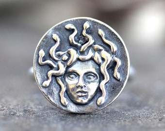 Medusa Ring Sterling Silver Medusa Jewelry Witch Ring Goddess Ring Witch Jewelry Snake Ring Gorgon Ring Mythology Ring