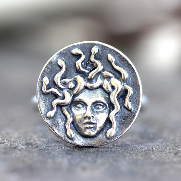 Medusa ring sterlingzilver Medusa sieraden heks ring godin ring heks sieraden slang ring Gorgon ring mythologie ring